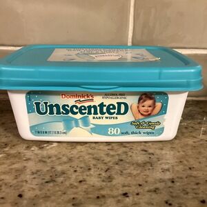 Vintage Dominick's Wipes Empty Tub 80 Baby‎ Wipes Unscented Empty Prop